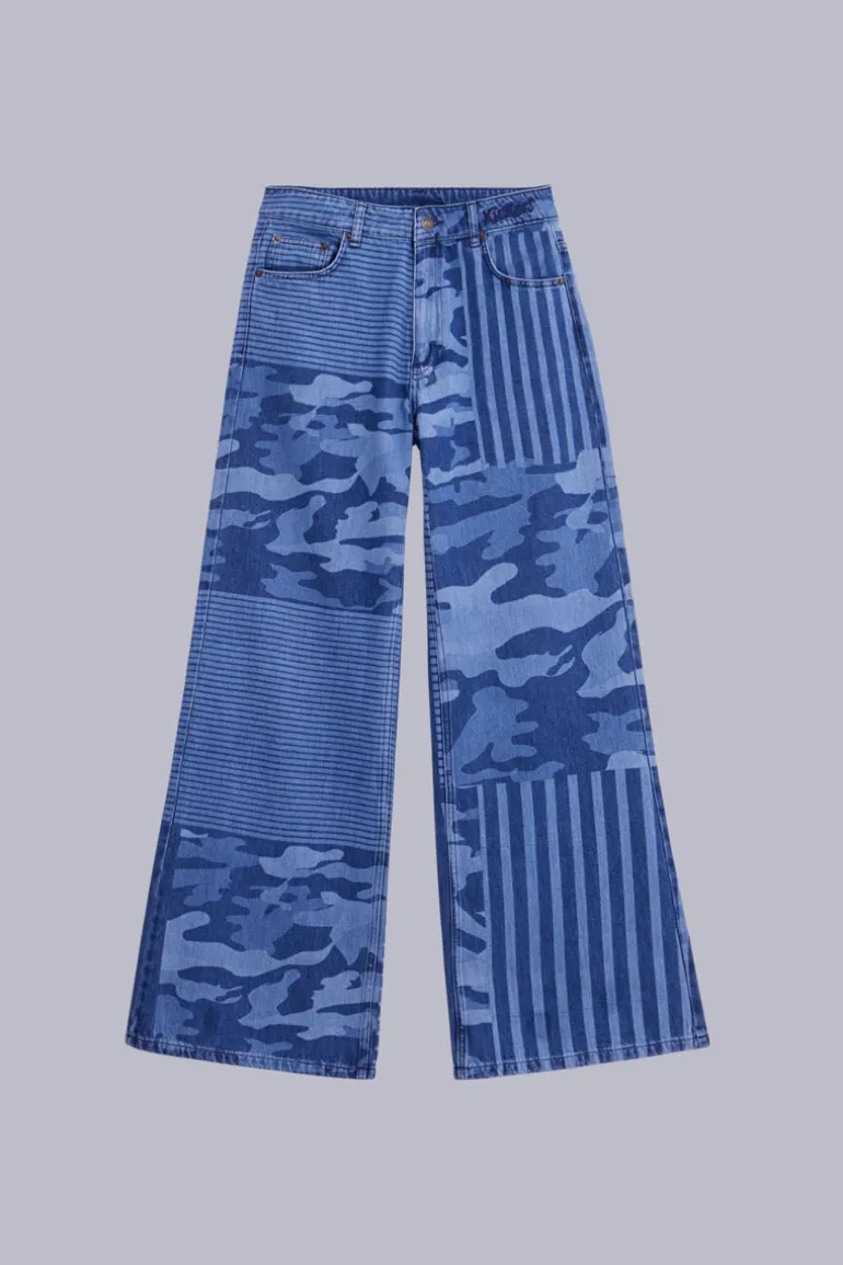 Kick Flare Bleu Camouflage