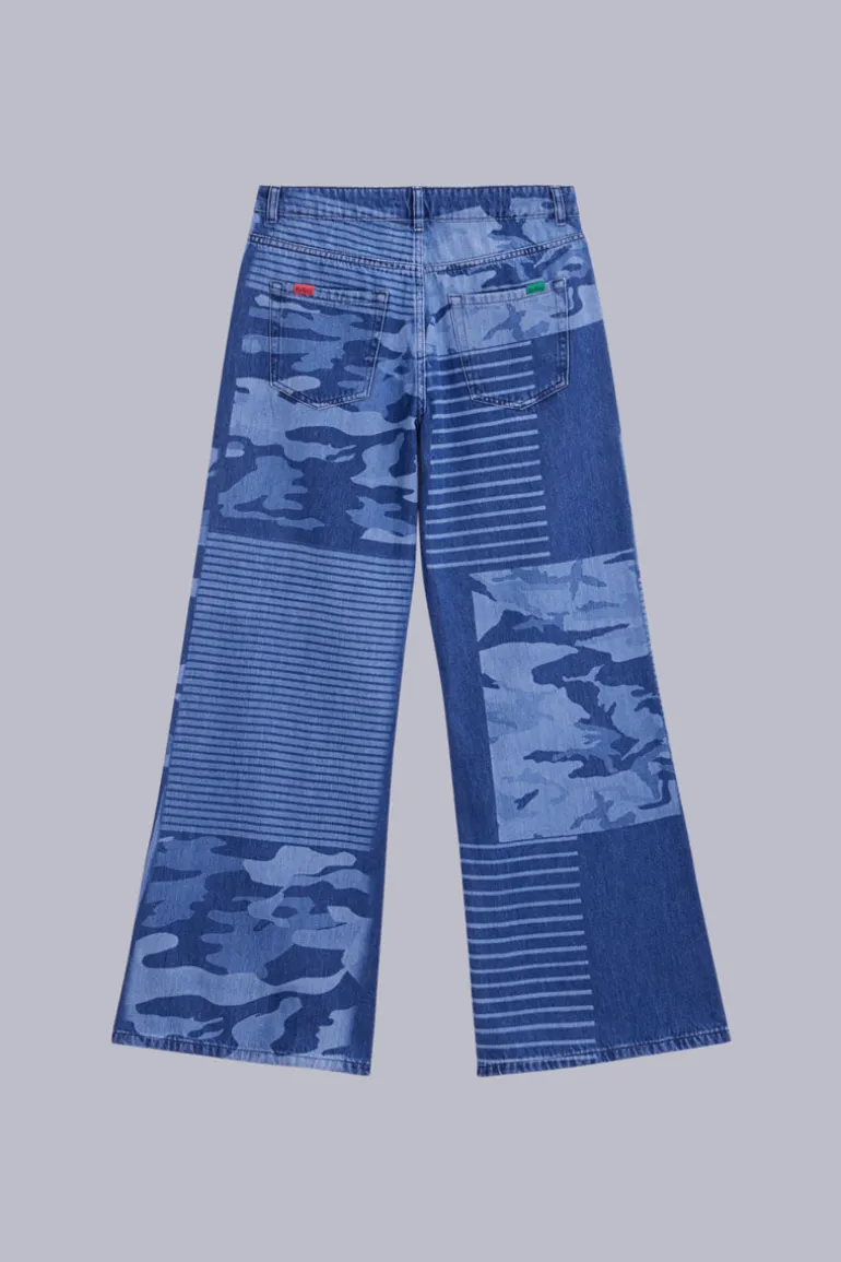 Kick Flare Bleu Camouflage